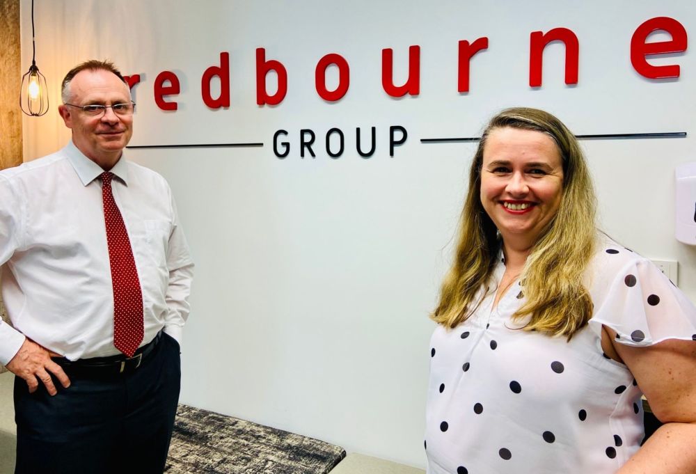 Founder of Redbourne Group, Stephen Menhinnitt and Child Care Manager, Melissa Hurley